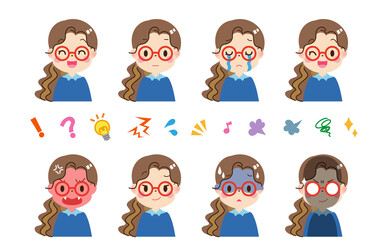 女性表情セットE