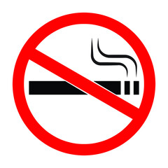 No smoking sign on white background. illustration vector of No smoking. EPS10