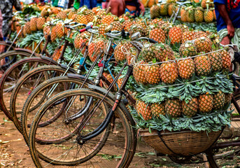 Pineapple vendors in Madhupur, Bangladesh 