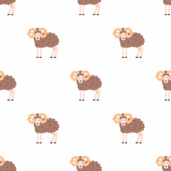 Children s seamless pattern with sheep on a white background. Perfect for kids clothing, fabric, textiles, baby jewelry, wrapping paper.