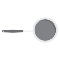 Frying pans on white background.