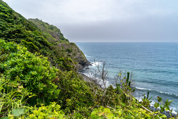 View for coastline of island in Japan.