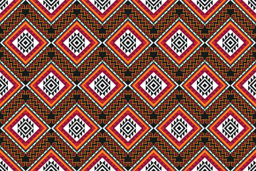 Geometric ethnic flower pattern for background,fabric,wrapping,clothing,wallpaper,Batik,carpet,embroidery style.	