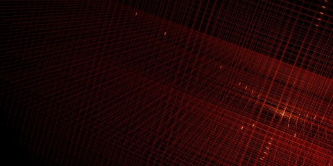 laser line multi color grid glow 3d illustration red and blue
