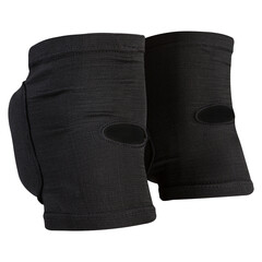 black volleyball knee pads, with a pillow on the knee, the reverse side, on a white background