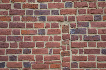 Background of old red brick wall
