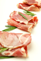 Concept of delicious food with jamon, close up