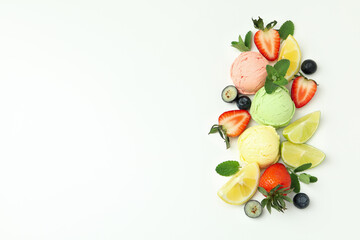 Concept of summer food, ice cream, space for text