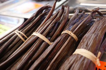 Real fresh vanilla from la reunion island madagascar vanille bourbon . High quality photo