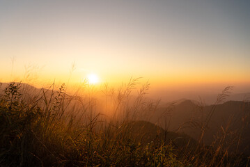 Beautiful  in the mountains. on viewpoint at Doi Pha Ngom, Khun Chae National Park. at Wiang Pa Pao...