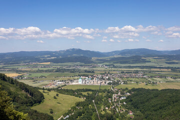 Fototapeta premium Blue sky, summer view, Slovakia village