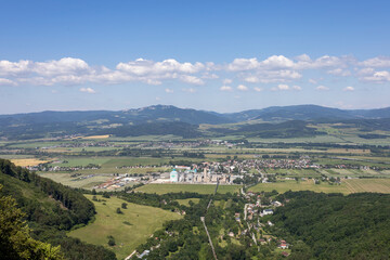 Fototapeta na wymiar Blue sky, summer view, Slovakia village
