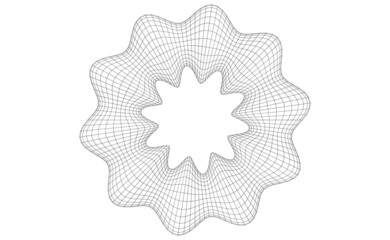 Vector illustration of geometric math shape with wireframe mesh