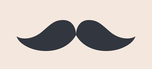 Black mustaches. Silhouette black vintage moustache isolated on white background. Symbol of Fathers day, sign for Barber Shop. Retro curly hipster moustaches, old fashion style. Vector illustration