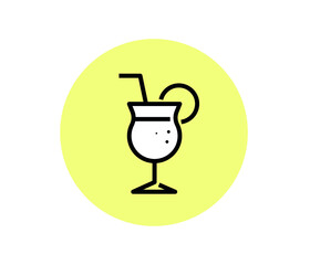 cocktail icon on white background.  drink icon, simple and stylish bar logo. 