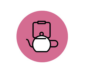 flat design kitchenware icon.
Kettle icon. Kettle Icon On Transparent Background.