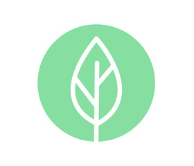 Green Leaf Icon in a minimalist style.
