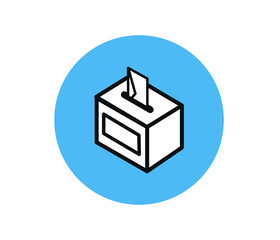 Ballot Box Icon On Transparent Background.

