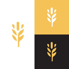 simple wheat or grain vector icon logo © restu