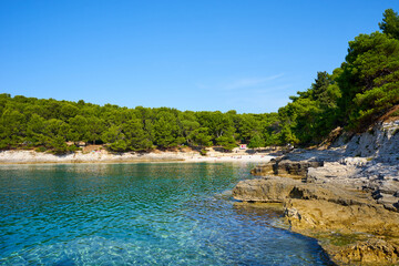 Famous "Gortans Cova Beach" next to Pula - Istria - Croatia