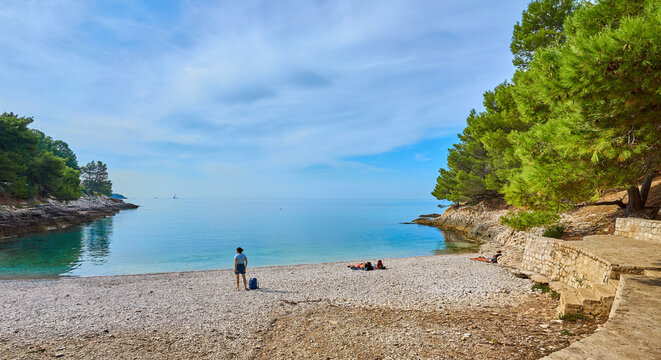 Famous "Gortans Cova Beach" next to Pula - Istria - Croatia