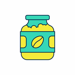 Filled outline Coffee jar bottle icon isolated on white background. Vector