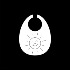 Baby bib logo isolated on dark background