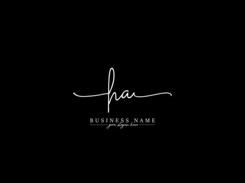 Initial HA Signature Logo, Signature Ha ah Logo Letter Vector Icon Design For All Kind Of Use