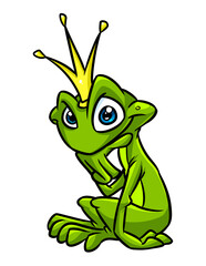beautiful queen frog fairy tale character animal clipart cartoon illustration