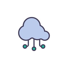 SEO cloud filled outline icon