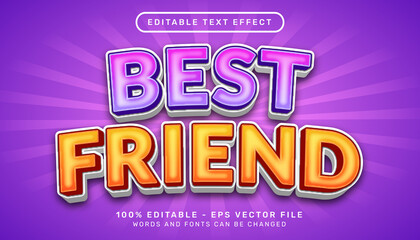 best friend 3d editable text effect template