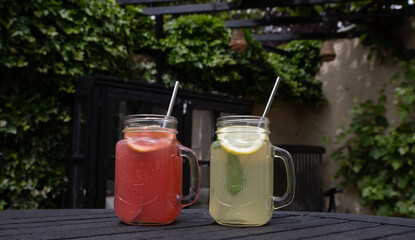 The tasty homemade summer lemonade