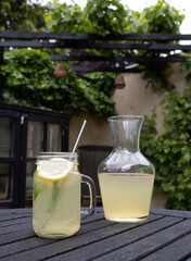 The tasty homemade summer lemonade