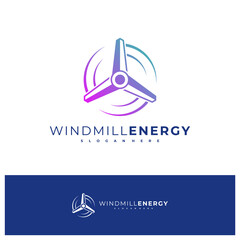 Windmill logo design vector template, Windmill logo concepts illustration.