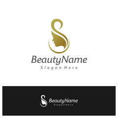 Fototapeta premium Beauty logo design vector template, Beauty logo concepts illustration.
