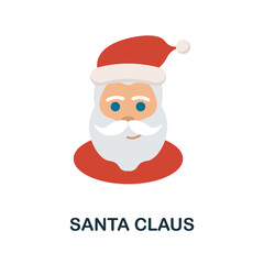 Santa Claus flat icon. Colored element sign from christmas collection. Flat Santa Claus icon sign for web design, infographics and more.