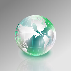 globe green 3D vector modern