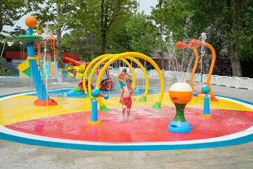 children playground in the aqua park