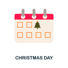 Christmas Day flat icon. Colored element sign from christmas collection. Flat Christmas Day icon sign for web design, infographics and more.