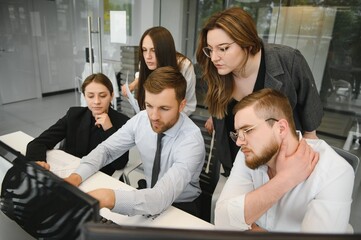 Business people working on project in office