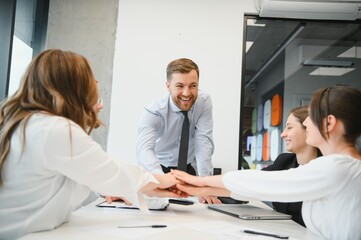 Group of young people in business meeting