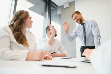 Group of young people in business meeting