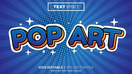 3d editable text effect pop art theme premium vector
