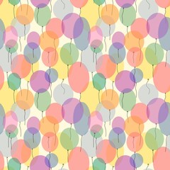 Birthday seamless cartoon balloons pattern for kids and gifts and cards and textiles and packaging and wrapping paper