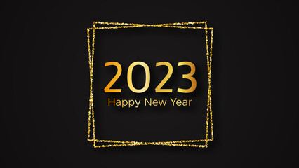 2023 Happy New Year gold background