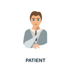 Patient flat icon. Colored element sign from hospital collection. Flat Patient icon sign for web design, infographics and more.