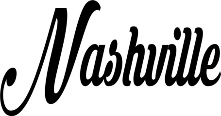 Nashville text sign illustration