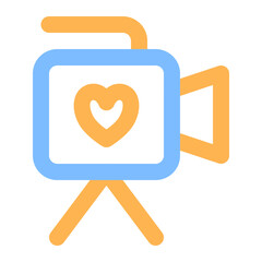 video camera colored line icon