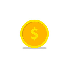Obraz premium Golden coin with dollar currency icon illustration