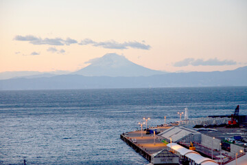 富士山の見える港